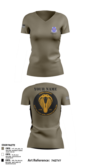 Women's Short Sleeve Vneck Shirt, Charlie Company, 305th MI BN, , Teamtime, Team time, sublimation, custom sports apparel, team uniforms, spirit wear, spiritwear, sports uniforms, custom shirts, team store, custom team store, fundraiser sports, apparel fundraiser