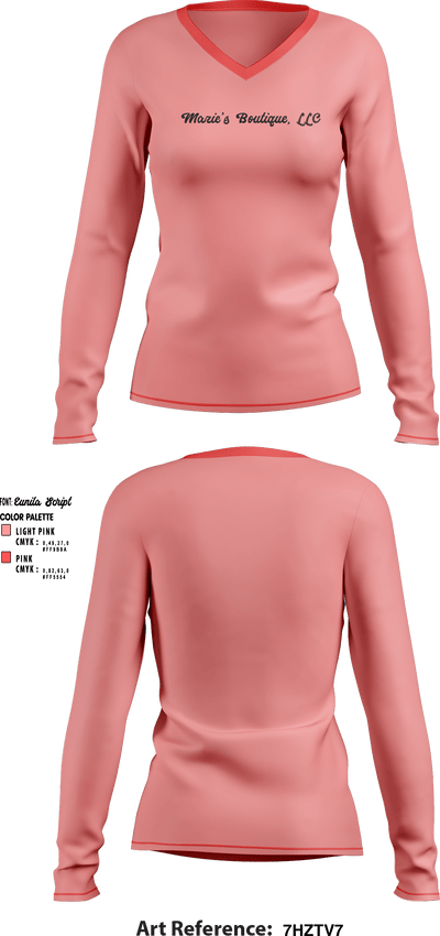 Mazie’s Boutique, LLC 53231046 Women's Long Sleeve V-neck Shirt - 1