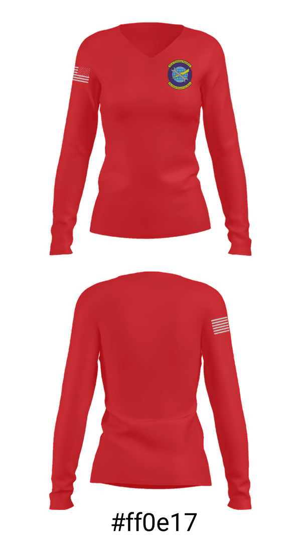 Women's Long Sleeve Vneck Shirt, , Air Force, Teamtime, Team time, sublimation, custom sports apparel, team uniforms, spirit wear, spiritwear, sports uniforms, custom shirts, team store, custom team store, fundraiser sports, apparel fundraiser