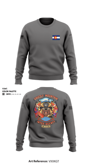 Crew Neck Sweatshirt, TERRACOTTA WILDLAND CREW, Fire Department, Teamtime, Team time, sublimation, custom sports apparel, team uniforms, spirit wear, spiritwear, sports uniforms, custom shirts, team store, custom team store, fundraiser sports, apparel fundraiser