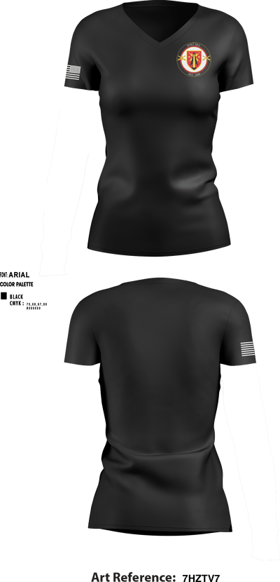USAG Fort Sill 33635328 Women's Short Sleeve V-neck Shirt - 1