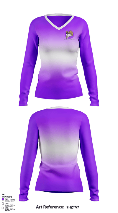 Maxwell High School Basketball 55520079 Women's Long Sleeve V-neck Shirt - 1