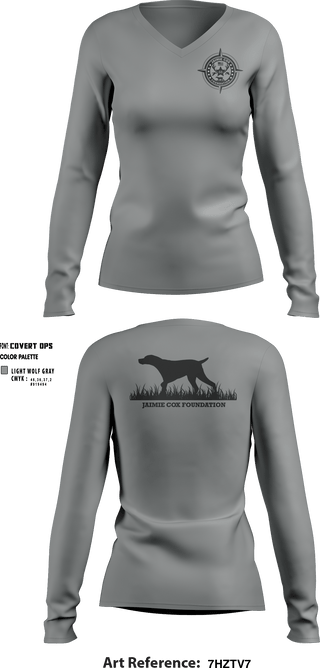 Women's Long Sleeve Vneck Shirt, Jaimie Cox Foundation, , Teamtime, Team time, sublimation, custom sports apparel, team uniforms, spirit wear, spiritwear, sports uniforms, custom shirts, team store, custom team store, fundraiser sports, apparel fundraiser