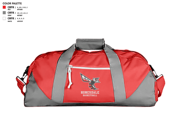 Duffle Bag, Honesdale High School Basketball, Men's Basketball, Teamtime, Team time, sublimation, custom sports apparel, team uniforms, spirit wear, spiritwear, sports uniforms, custom shirts, team store, custom team store, fundraiser sports, apparel fundraiser