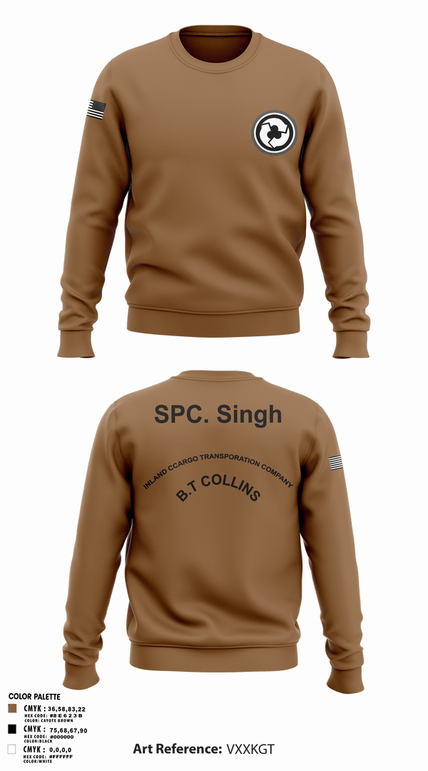 Crew Neck Sweatshirt, 227TH ICTC, Army, Teamtime, Team time, sublimation, custom sports apparel, team uniforms, spirit wear, spiritwear, sports uniforms, custom shirts, team store, custom team store, fundraiser sports, apparel fundraiser
