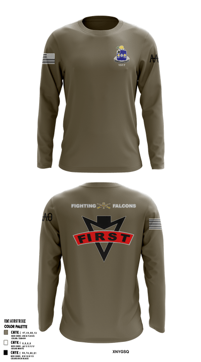 Fighting Falcons 2-39 IN 61217991 Long Sleeve Performance Shirt - 2