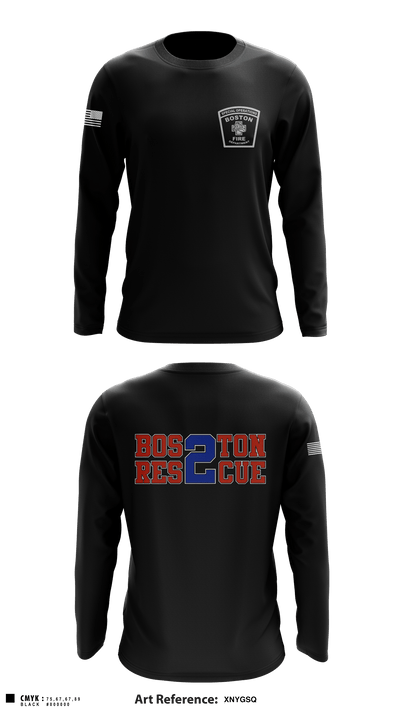 Boston Fire Department 86583184 Long Sleeve Performance Shirt - 1