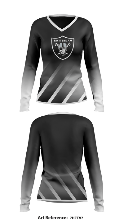 Rotterdam pop Warner 73427546 Women's Long Sleeve V-neck Shirt - 1