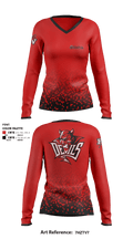East Valley High School 74711750 Women's Long Sleeve V-neck Shirt - 1