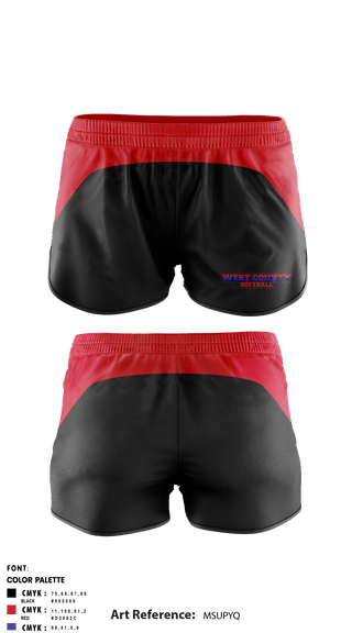 Women's Shorts, West County Softball Association, Softball, Teamtime, Team time, sublimation, custom sports apparel, team uniforms, spirit wear, spiritwear, sports uniforms, custom shirts, team store, custom team store, fundraiser sports, apparel fundraiser