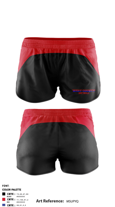 West County Softball Association 69073827 Women's Shorts - 1
