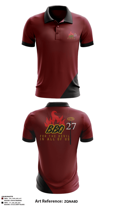 BBQ 27 11740732 Short Sleeve Performance Polo - 1