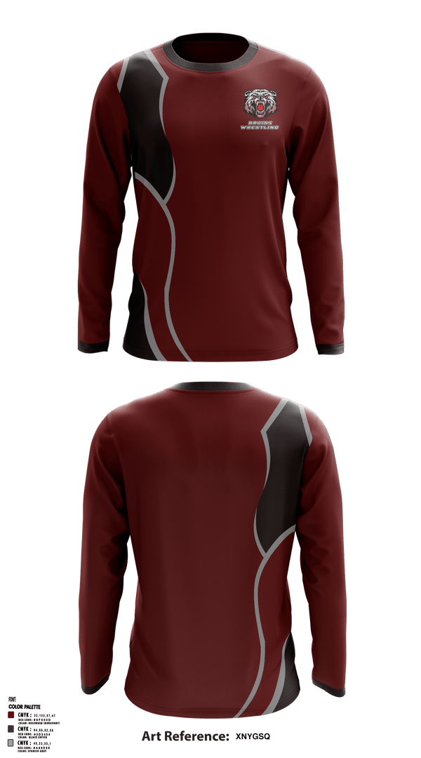 Long Sleeve Rash Guard Shirt, BRUINS, Wrestling, Teamtime, Team time, sublimation, custom sports apparel, team uniforms, spirit wear, spiritwear, sports uniforms, custom shirts, team store, custom team store, fundraiser sports, apparel fundraiser