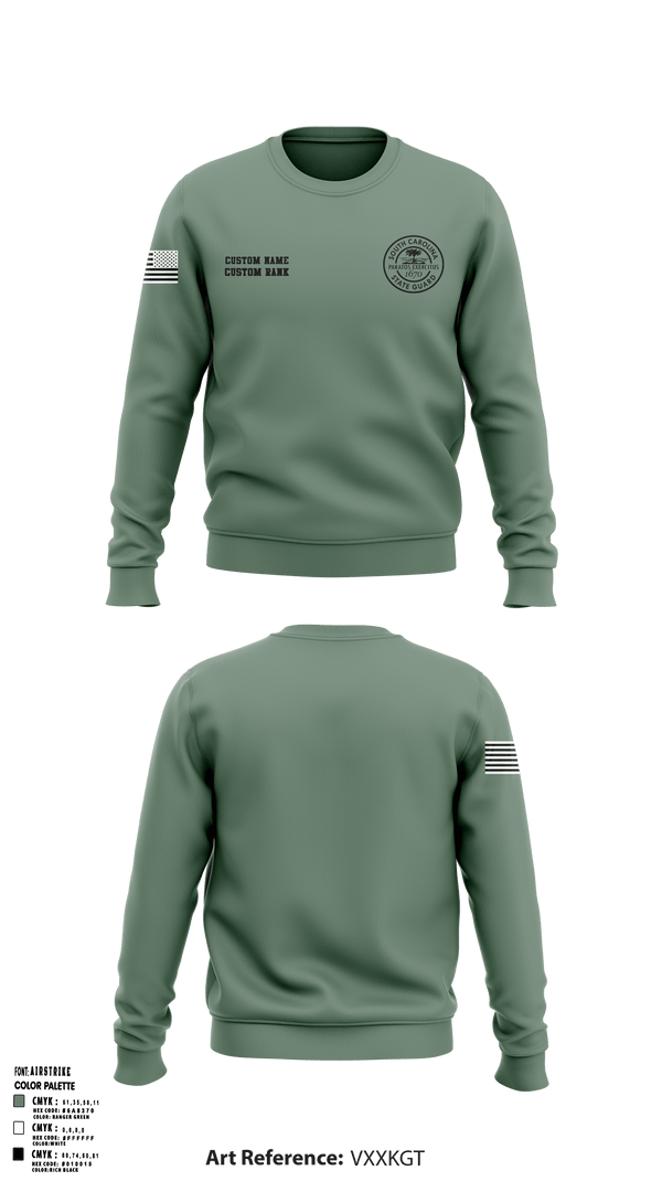 Crew Neck Sweatshirt, South Carolina State Guard, , Teamtime, Team time, sublimation, custom sports apparel, team uniforms, spirit wear, spiritwear, sports uniforms, custom shirts, team store, custom team store, fundraiser sports, apparel fundraiser