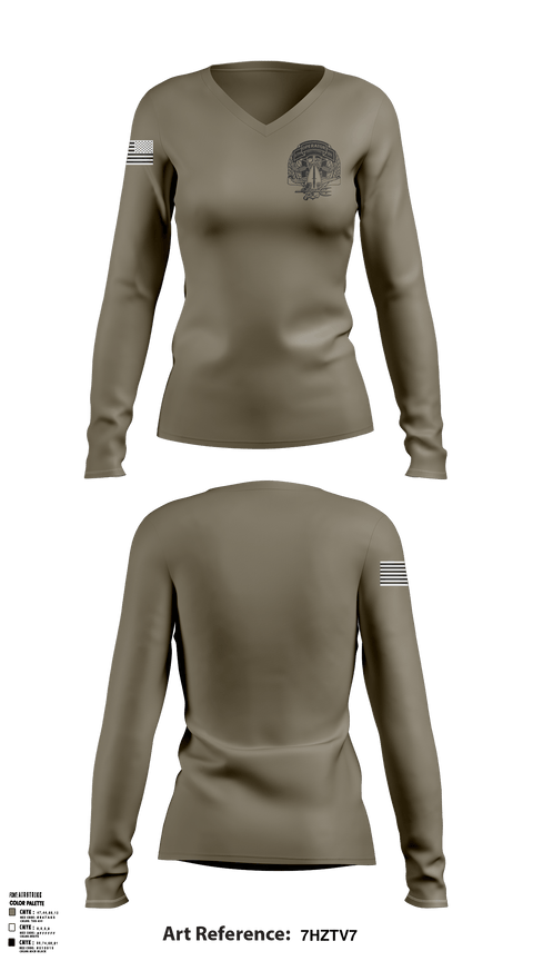 Women's Long Sleeve Vneck Shirt, , National Guard, Teamtime, Team time, sublimation, custom sports apparel, team uniforms, spirit wear, spiritwear, sports uniforms, custom shirts, team store, custom team store, fundraiser sports, apparel fundraiser