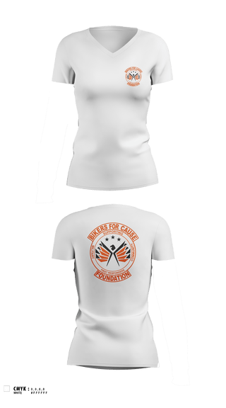 Women's Short Sleeve Vneck Shirt, Bikers For Cause Foundation, , Teamtime, Team time, sublimation, custom sports apparel, team uniforms, spirit wear, spiritwear, sports uniforms, custom shirts, team store, custom team store, fundraiser sports, apparel fundraiser