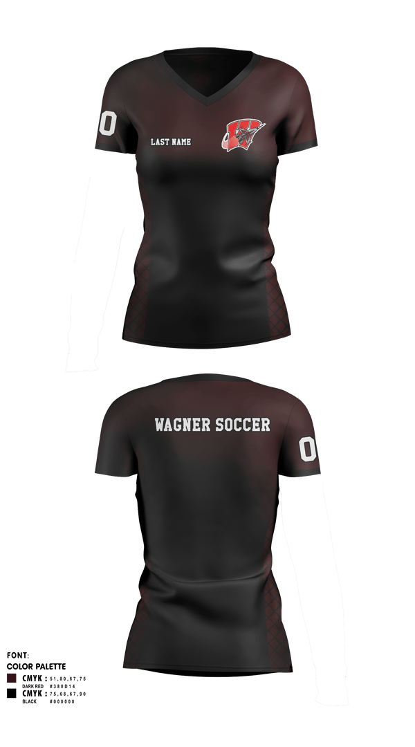 Women's Short Sleeve Vneck Shirt, Wagner Girls Soccer, Women's Soccer, Teamtime, Team time, sublimation, custom sports apparel, team uniforms, spirit wear, spiritwear, sports uniforms, custom shirts, team store, custom team store, fundraiser sports, apparel fundraiser