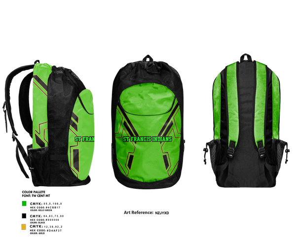 Gear Bag, St Francis Indians, Women's Volleyball, Teamtime, Team time, sublimation, custom sports apparel, team uniforms, spirit wear, spiritwear, sports uniforms, custom shirts, team store, custom team store, fundraiser sports, apparel fundraiser