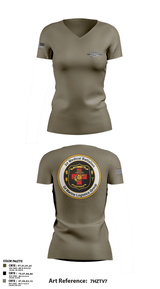 Women's Short Sleeve Vneck Shirt, 2D MED BN, 2FSSG, 2MARFORLANT, Navy, Teamtime, Team time, sublimation, custom sports apparel, team uniforms, spirit wear, spiritwear, sports uniforms, custom shirts, team store, custom team store, fundraiser sports, apparel fundraiser