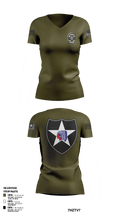 2nd Infantry 2nd Brigade Alpha Company 62897068 Women's Short Sleeve V-neck Shirt - 1