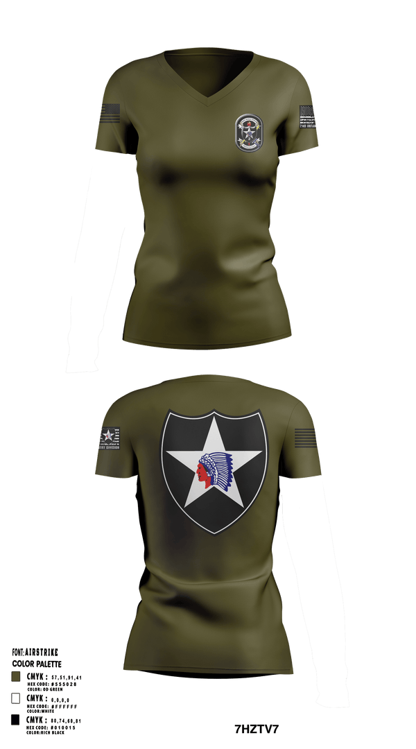 Women's Short Sleeve Vneck Shirt, 2nd Infantry 2nd Brigade Alpha Company, Army, Teamtime, Team time, sublimation, custom sports apparel, team uniforms, spirit wear, spiritwear, sports uniforms, custom shirts, team store, custom team store, fundraiser sports, apparel fundraiser