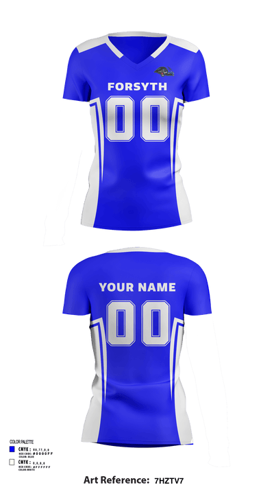 Forsyth High School Volleyball 13165035 Women's Short Sleeve V-neck Shirt - 83