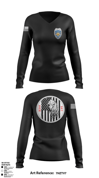 Women's Long Sleeve Vneck Shirt, Vice Narcotics, , Teamtime, Team time, sublimation, custom sports apparel, team uniforms, spirit wear, spiritwear, sports uniforms, custom shirts, team store, custom team store, fundraiser sports, apparel fundraiser