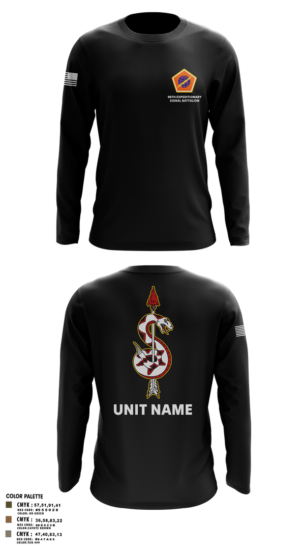 Long Sleeve Performance Shirt, 98th Expeditionary Signal Battalion, Army, Teamtime, Team time, sublimation, custom sports apparel, team uniforms, spirit wear, spiritwear, sports uniforms, custom shirts, team store, custom team store, fundraiser sports, apparel fundraiser