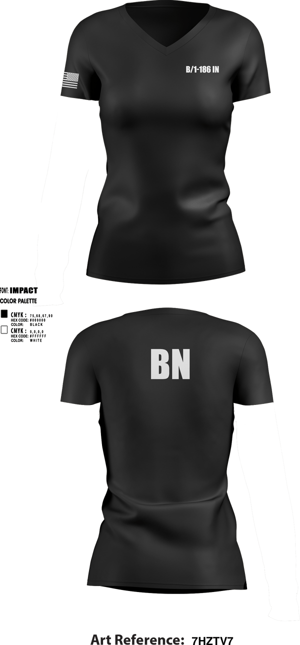 Women's Short Sleeve Vneck Shirt, B/1-186 IN, National Guard, Teamtime, Team time, sublimation, custom sports apparel, team uniforms, spirit wear, spiritwear, sports uniforms, custom shirts, team store, custom team store, fundraiser sports, apparel fundraiser