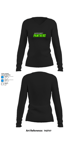 Women's Long Sleeve Vneck Shirt, Martin County Panthers Football And Cheer, Football, Teamtime, Team time, sublimation, custom sports apparel, team uniforms, spirit wear, spiritwear, sports uniforms, custom shirts, team store, custom team store, fundraiser sports, apparel fundraiser