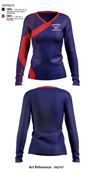 Women's Long Sleeve Vneck Shirt, Burleson Youth Association, Inc., Spirit Store, Teamtime, Team time, sublimation, custom sports apparel, team uniforms, spirit wear, spiritwear, sports uniforms, custom shirts, team store, custom team store, fundraiser sports, apparel fundraiser