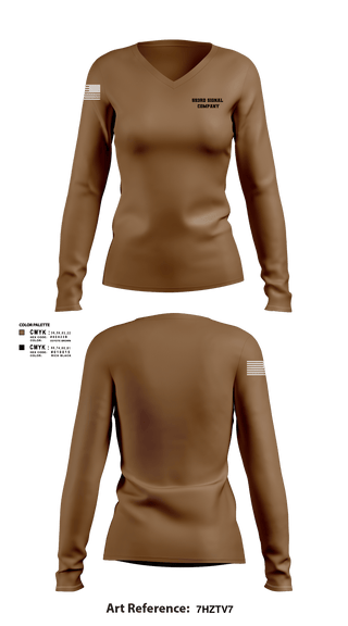 Women's Long Sleeve Vneck Shirt, 593rd Signal Company, Army, Teamtime, Team time, sublimation, custom sports apparel, team uniforms, spirit wear, spiritwear, sports uniforms, custom shirts, team store, custom team store, fundraiser sports, apparel fundraiser