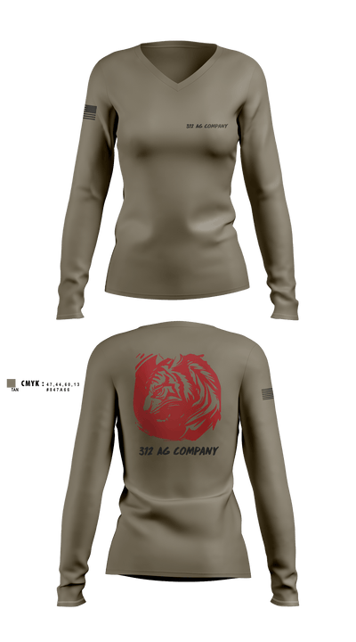 312 AG Company 2409784 Women's Long Sleeve V-neck Shirt - 1