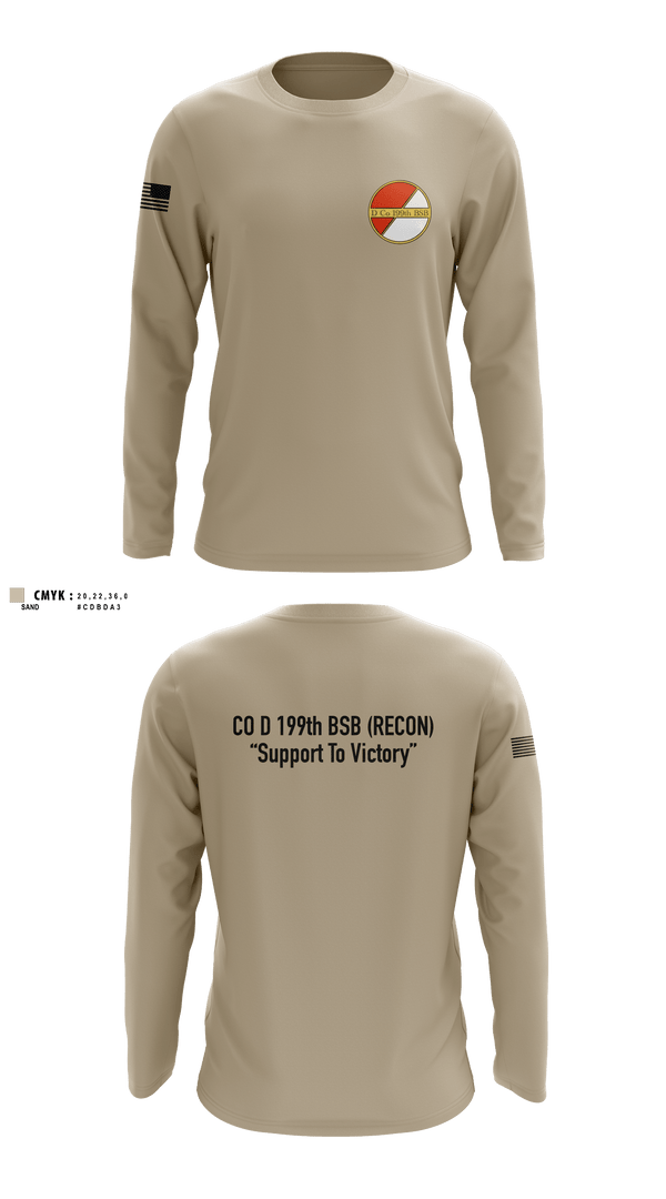 Long Sleeve Performance Shirt, Co D 199TH BSB RECON, National Guard, Teamtime, Team time, sublimation, custom sports apparel, team uniforms, spirit wear, spiritwear, sports uniforms, custom shirts, team store, custom team store, fundraiser sports, apparel fundraiser