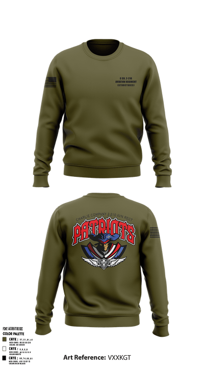 C Co. 2-210 Aviation Regiment (Structures) 22020258 Crew Neck Sweatshirt - 3