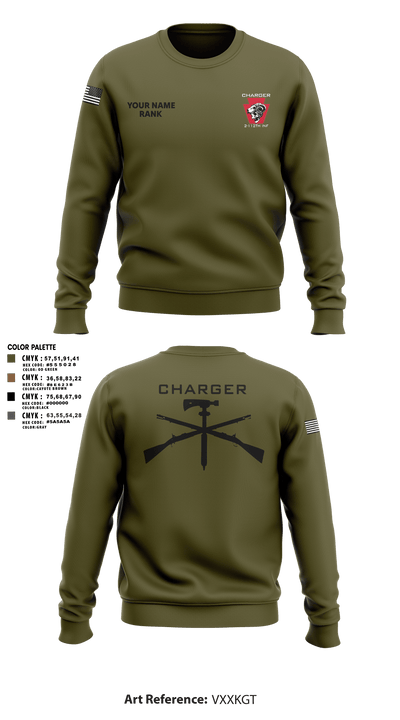 Charger Co. / 2-112th Infantry Battalion 37738588 Crew Neck Sweatshirt - 107
