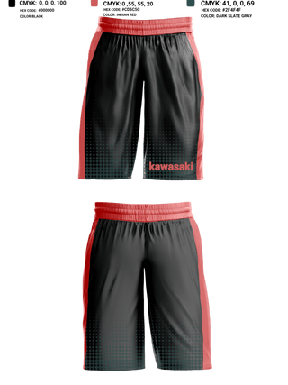 Mens Basketball Shorts, Kawasaki, Men's Basketball, Teamtime, Team time, sublimation, custom sports apparel, team uniforms, spirit wear, spiritwear, sports uniforms, custom shirts, team store, custom team store, fundraiser sports, apparel fundraiser