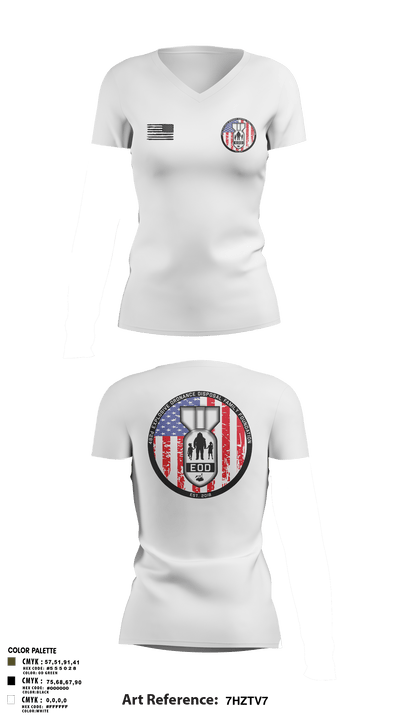 482nd EOD 78922721 Women's Short Sleeve V-neck Shirt - 2