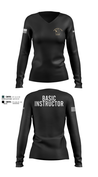 Women's Long Sleeve Vneck Shirt, Academy-Basic Unit, Police, Teamtime, Team time, sublimation, custom sports apparel, team uniforms, spirit wear, spiritwear, sports uniforms, custom shirts, team store, custom team store, fundraiser sports, apparel fundraiser