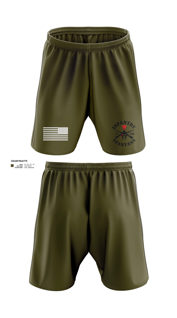 Athletic Shorts With Pockets, Alpha Company 1-138th Infantry Regiment, , Teamtime, Team time, sublimation, custom sports apparel, team uniforms, spirit wear, spiritwear, sports uniforms, custom shirts, team store, custom team store, fundraiser sports, apparel fundraiser