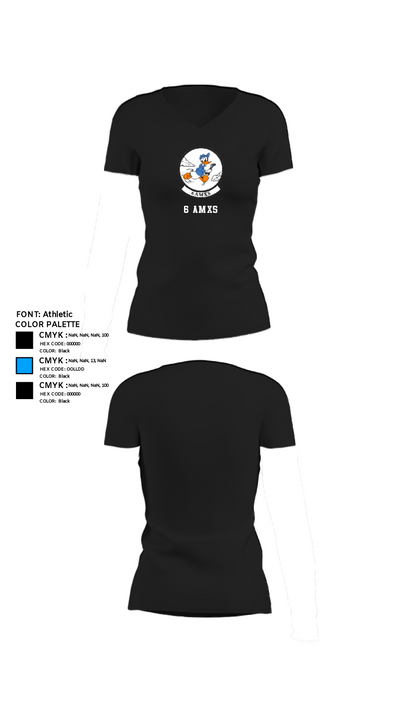 6 AMXS 55831023 Women's Short Sleeve V-neck Shirt - 24