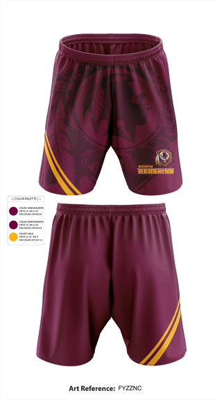 Athletic Shorts With Pockets, Washington Redskins, Football, Teamtime, Team time, sublimation, custom sports apparel, team uniforms, spirit wear, spiritwear, sports uniforms, custom shirts, team store, custom team store, fundraiser sports, apparel fundraiser