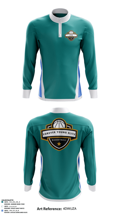 Quarter Zip Jacket, Forever young elite, Men's Basketball, Teamtime, Team time, sublimation, custom sports apparel, team uniforms, spirit wear, spiritwear, sports uniforms, custom shirts, team store, custom team store, fundraiser sports, apparel fundraiser