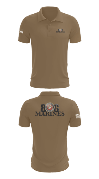 Short Sleeve Performance Polo, 806 Marines, Marines, Teamtime, Team time, sublimation, custom sports apparel, team uniforms, spirit wear, spiritwear, sports uniforms, custom shirts, team store, custom team store, fundraiser sports, apparel fundraiser