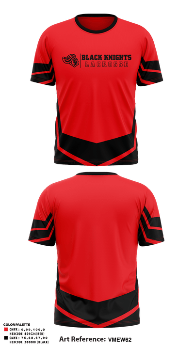 Black Knights Lacrosse Club 76626812 Short Sleeve Performance Shirt - 1