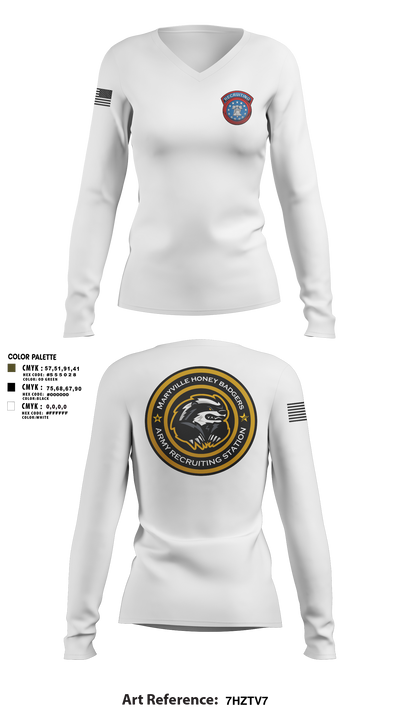 Maryville Honeybadger 60960842 Women's Long Sleeve V-neck Shirt - 2