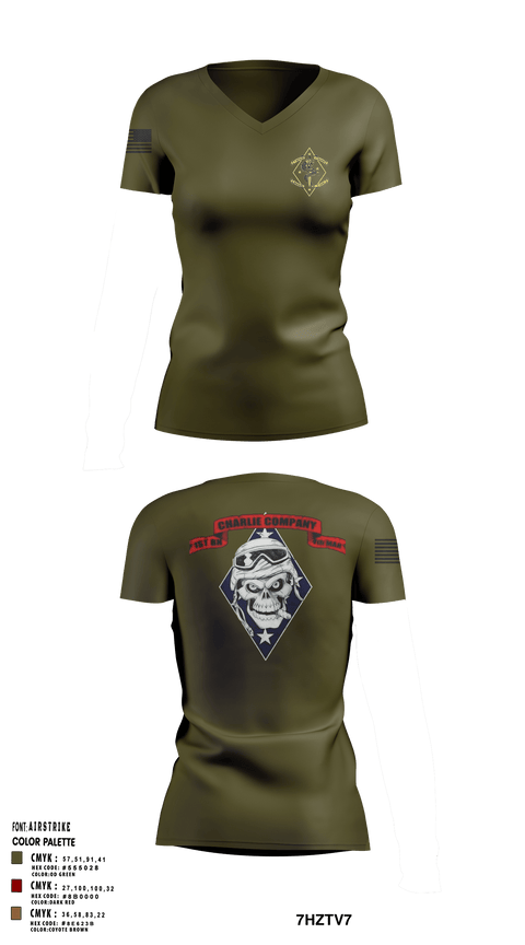 Women's Short Sleeve Vneck Shirt, 1st Batallion 4th Marines, , Teamtime, Team time, sublimation, custom sports apparel, team uniforms, spirit wear, spiritwear, sports uniforms, custom shirts, team store, custom team store, fundraiser sports, apparel fundraiser