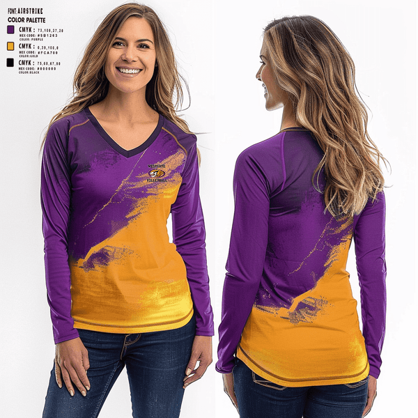 Women's Long Sleeve Vneck Shirt, Westgate High School Volleyball, Women's Volleyball, Teamtime, Team time, sublimation, custom sports apparel, team uniforms, spirit wear, spiritwear, sports uniforms, custom shirts, team store, custom team store, fundraiser sports, apparel fundraiser