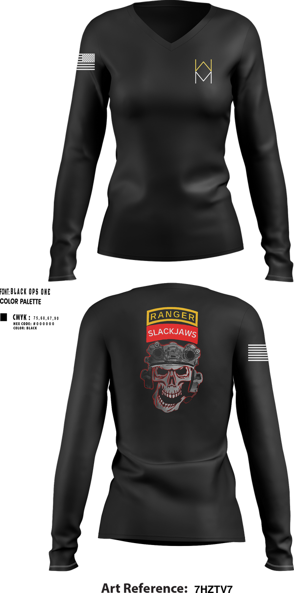 Women's Long Sleeve Vneck Shirt, B Co 1-8IN, , Teamtime, Team time, sublimation, custom sports apparel, team uniforms, spirit wear, spiritwear, sports uniforms, custom shirts, team store, custom team store, fundraiser sports, apparel fundraiser