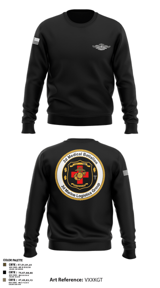 Crew Neck Sweatshirt, 2D MED BN, 2FSSG, 2MARFORLANT, Navy, Teamtime, Team time, sublimation, custom sports apparel, team uniforms, spirit wear, spiritwear, sports uniforms, custom shirts, team store, custom team store, fundraiser sports, apparel fundraiser